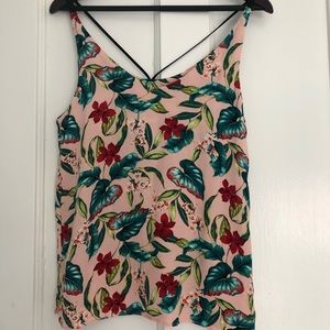 Pink floral Topshop tank